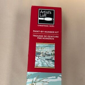 Artist's Loft Christmas Paint-by-Number Kit Snow driveway home frozen lake diy